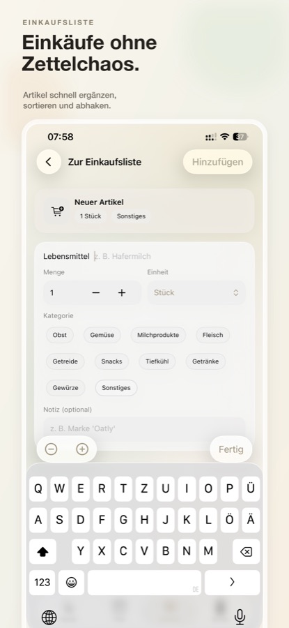 KitchenPath Einkaufsliste