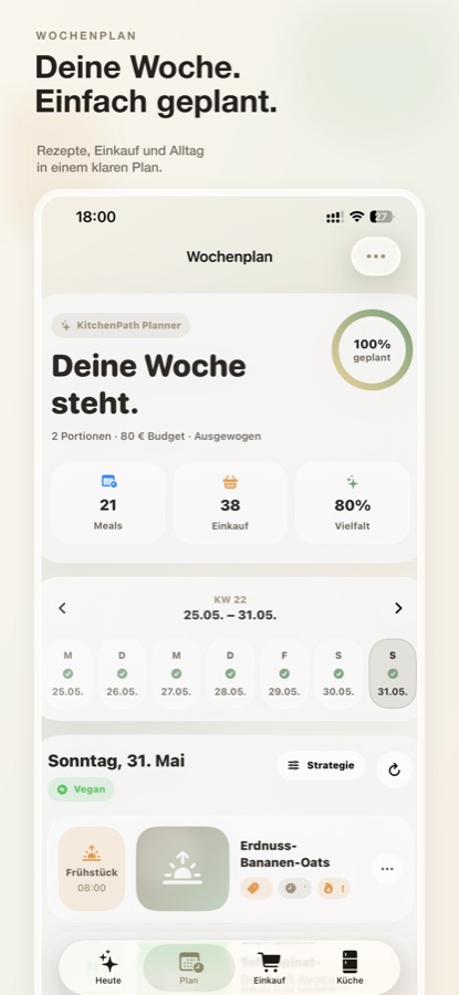 KitchenPath Wochenplan